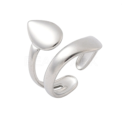 304 Stainless Steel Cuff Rings for Women RJEW-A079-08E-P-1