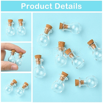 8Pcs Mini High Borosilicate Glass Bottle Bead Containers BOTT-FS0001-01-1