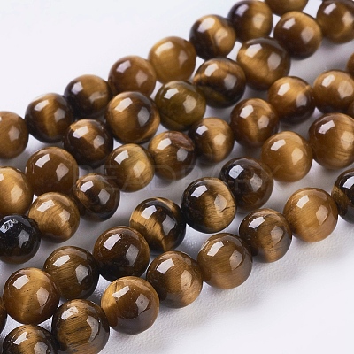 Natural Tiger Eye Beads Strands G-G099-4mm-5-1