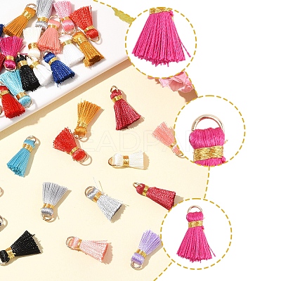 20Pcs Handmade Polycotton(Polyester Cotton) Tassel Decorations FIND-FS0003-27C-1