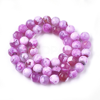 Natural Fire Crackle Agate Beads Strands G-S346-8mm-21-1
