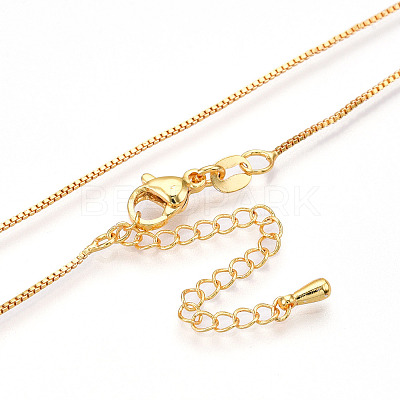 Brass Box Chain Necklaces for Women NJEW-G084-12G-1