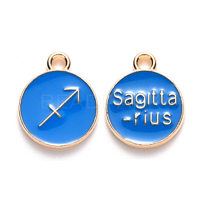 Alloy Enamel Pendants X-ENAM-S124-01B-02F-1