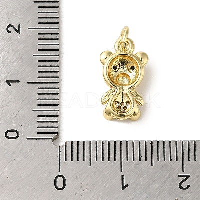 Brass Micro Pave Clear Cubic Zirconia Pendants KK-R162-004C-G-1