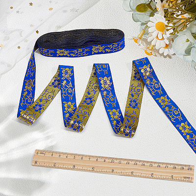 Ethnic Style Polyester Jacquard Ribbon OCOR-WH0078-478A-03-1