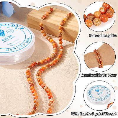 DIY Natural Regalite/Imperial Jasper/Sea Sediment Jasper Beads Bracelets Making KIts DIY-TA0002-69B-1