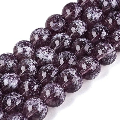 Transparent Half Spray Painted Glass Beads Strands LS-GLAA-Q110-02A-10-1
