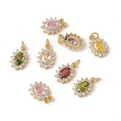 SHEGRACE Brass Micro Pave Cubic Zirconia Pendants XGRQ2O909-446G-1