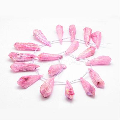 Electroplated Natural Quartz Crystal Beads Strands G-G890-A-06-1