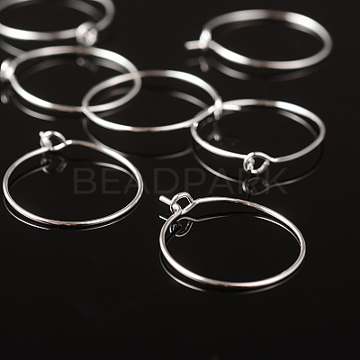 Silver Color Plated Brass Earring Hoops X-EC067-1S-1