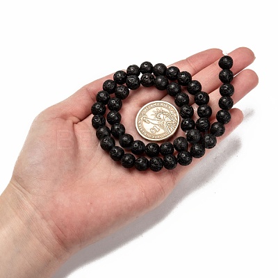 Natural Lava Rock Beads Strands X-G-M169-8mm-03-1