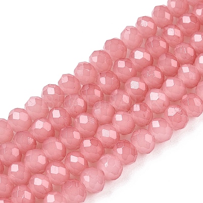 Baking Paint Imitation Jade Glass Bead Strands X-DGLA-A034-J4MM-A31-1