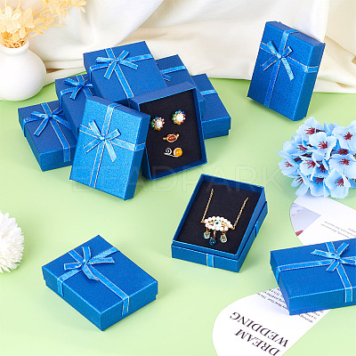 Rectangle Paper Jewelry Set Storage Boxes with Bowknot CON-TAC0014-04E-1