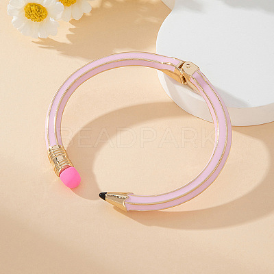 Pencil Design Alloy Enamel Cuff Bangles for Women FS-WGBB19C-02-1