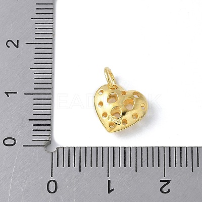 925 Sterling Silver 3D Hollow Heart Charms STER-M099-01G-1