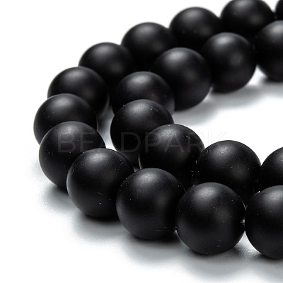 Natural Black Onyx Beads Strands G-Z024-01A-1