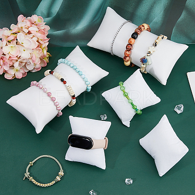 10Pcs 2 Styles Leather & Velvet Pillow Jewelry Bracelet Watch Displays BDIS-DC0001-01-1