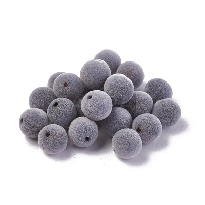 Flocky Acrylic Beads OACR-L011-D-11-1