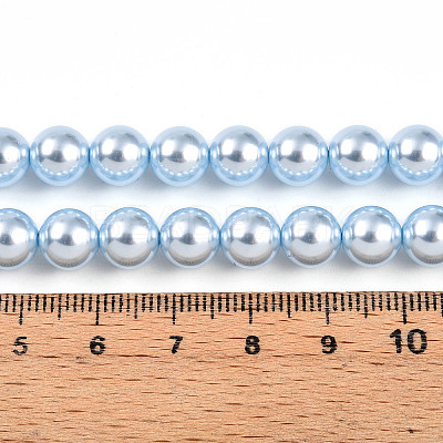Baking Paint Pearlized Glass Pearl Bead Strands HY-N002-8mm-A05-1
