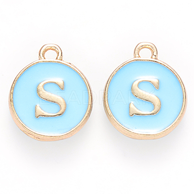 Golden Plated Alloy Enamel Charms ENAM-S118-04S-1
