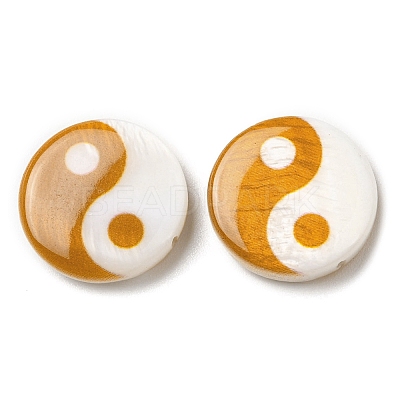 Printed Natural Freshwater Shell Beads SHEL-R129-07C-05-1