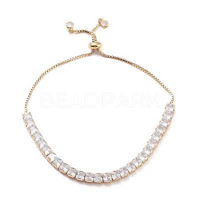 Cubic Zirconia Classic Tennis Bracelet for Women BJEW-F417-02G-RS-1