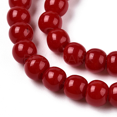 Opaque Solid Color Glass Beads Strands GLAA-T032-P10mm-M-1