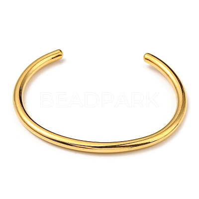 Ion Plating(IP) 304 Stainless Steel Simple Thin Cuff Bangles X-BJEW-P296-02G-1