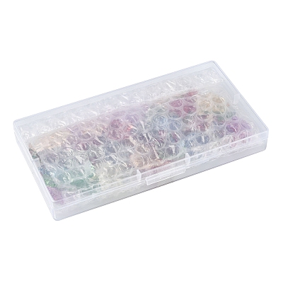 80Pcs 8 Colors Baking Paint Transparent Glass Pendants DGLA-FS0004-29-1