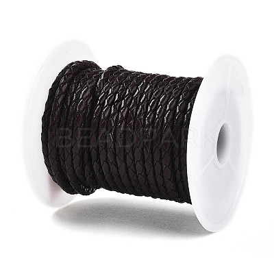 Braided Cowhide Leather Cord NWIR-N005-01B-4mm-1