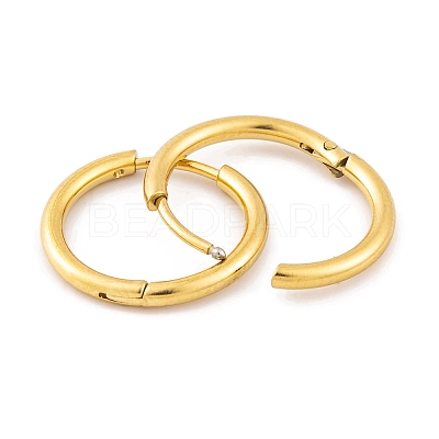 Ion Plating(IP) Round Ring 304 Stainless Steel Hoop Earrings for Women LS-EJEW-G388-02B-G-1