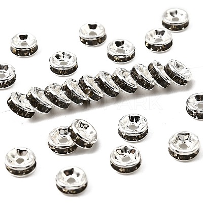 Brass Rhinestone Spacer Beads X-RSB036NF-03-1