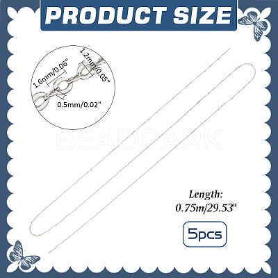 925 Sterling Silver Flat Cable Chains STER-PH0002-12-1