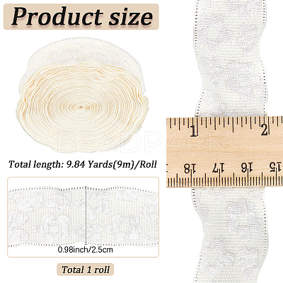 Flower Polyester Ribbons SRIB-WH20020-053A-02-1