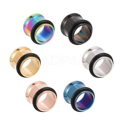 12Pcs 6 Colors 316 Surgical Stainless Steel Screw Ear Gauges Flesh Tunnels Plugs STAS-YW0001-16A-1