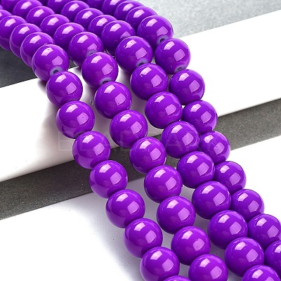 Painted Glass Bead Strands DGLA-S071-10mm-52-1