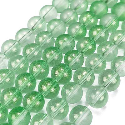 Frosted Transparent Glass Bead Strands GLAA-P065-8mm-04-1