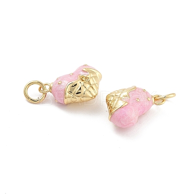 Rack Plating Brass Enamel Charms KK-G512-19E-G-1