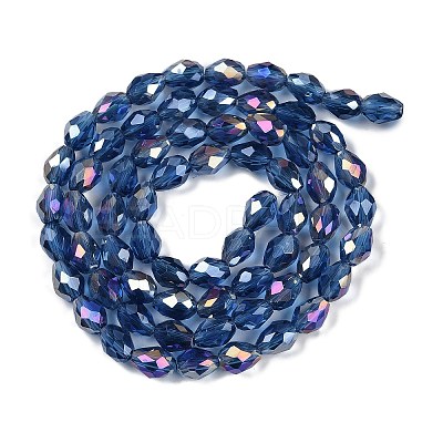 Transparent Electroplate Glass Beads Strands EGLA-N013-T6mm-B28-1