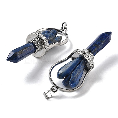 Natural Lapis Lazuli Pointed Big Pendants KK-H491-01P-03-1