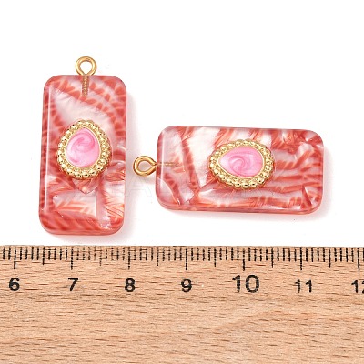 304 Stainless Steel Resin Pendants STAS-F352-07C-04-1