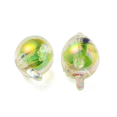 UV Plating Rainbow Iridescent Acrylic Beads OACR-F004-07E-1