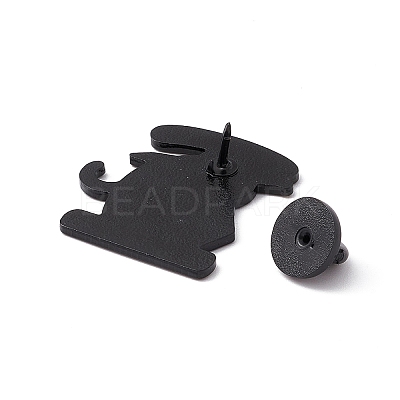 Cat with Word Alloy Brooch for Backpack Clothes JEWB-M024-02B-C-1