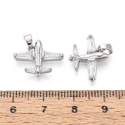 Brass Micro Pave Cubic Zirconia Pendants KK-T073-51P-1