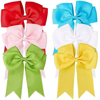 Bowknot Polyester Alligator Hair Clips for Women Girls OHAR-CP0001-26B-1