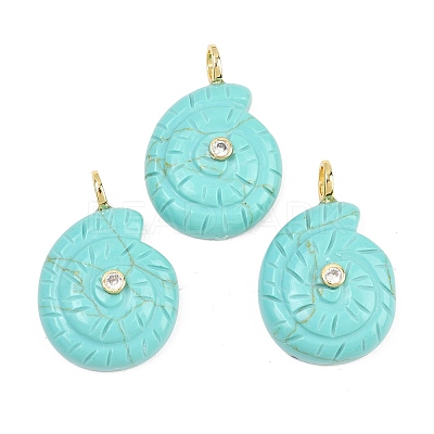 Synthetic Turquoise Pendants X-G-H353-02G-09-1