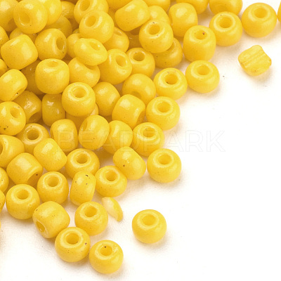 Baking Paint 8/0 Glass Seed Beads SEED-Q025-3mm-L31-1