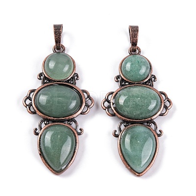 Natural Green Aventurine Pendants G-Q158-04-10-1