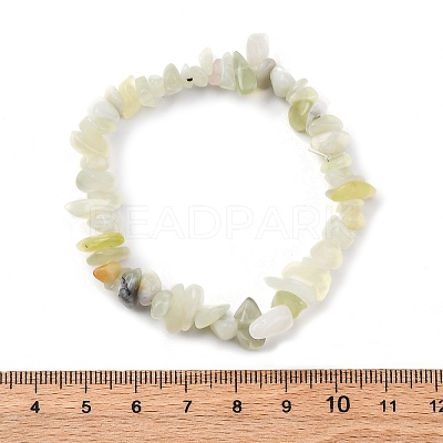 Unisex Chip Natural New Jade Beaded Stretch Bracelets BJEW-S143-50-1