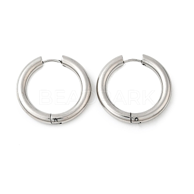 Tarnish Resistant 202 Stainless Steel Huggie Hoop Earrings EJEW-O087-08N-P-1